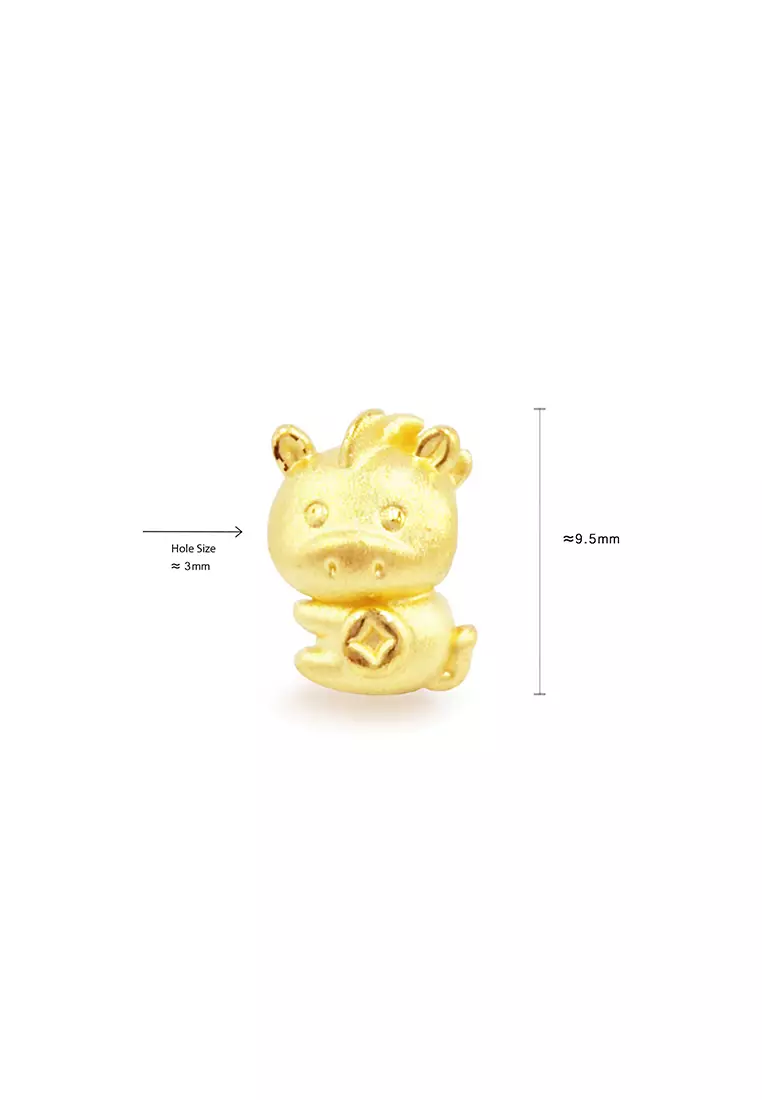 THE Mix Collection 999.9/24K Pure Gold 12 Zodiac Charm Red Steel Wire Clasp Bracelet Set L1-B650G