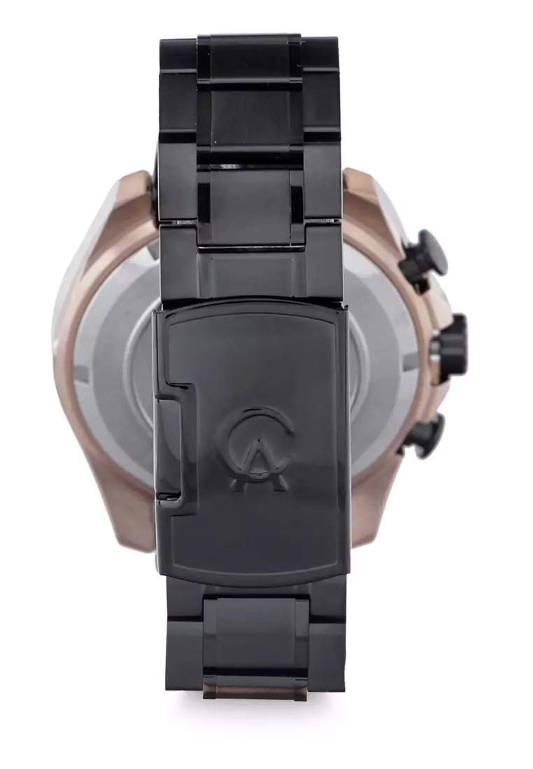 Alexandre Christie Jam Tangan Pria - Black Rosegold - Stainless Steel - 6503 MCBBRBA