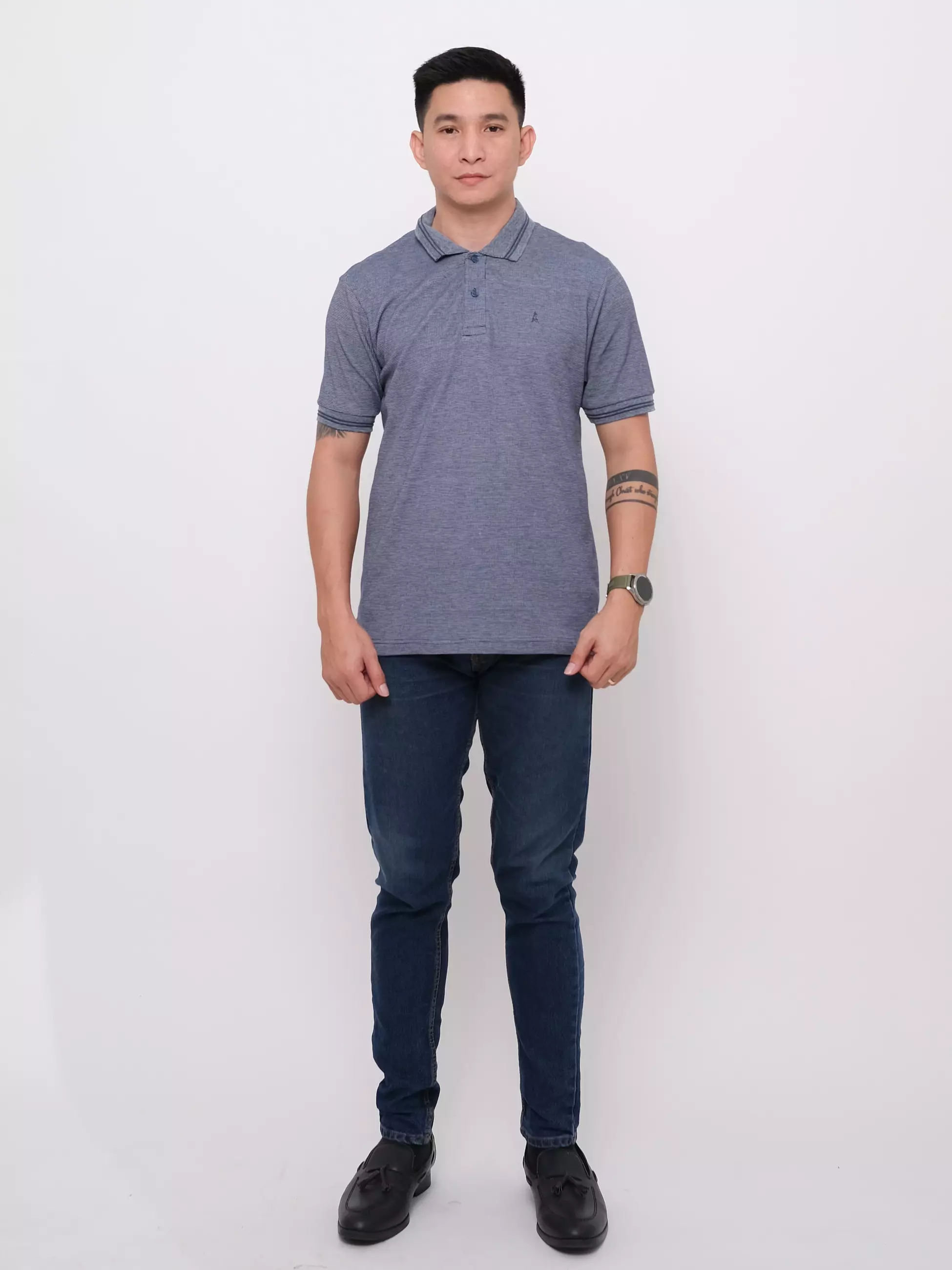 Andre Michel Polo Shirt Lengan Pendek Biru Tua 3427
