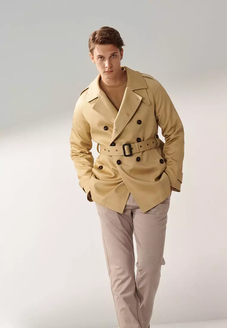 Khaki Motocycle Trench Coat