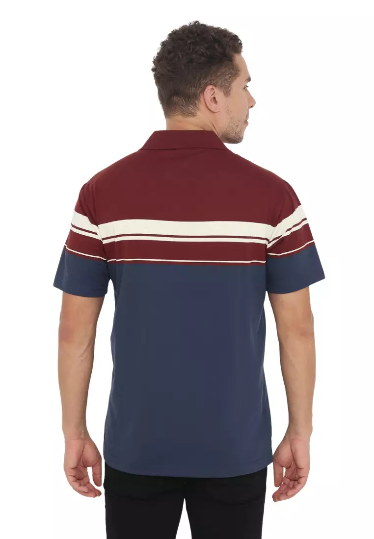 POLICE Polo Shirt Salur Bordir Cotton Premium Tebal Pria 553039