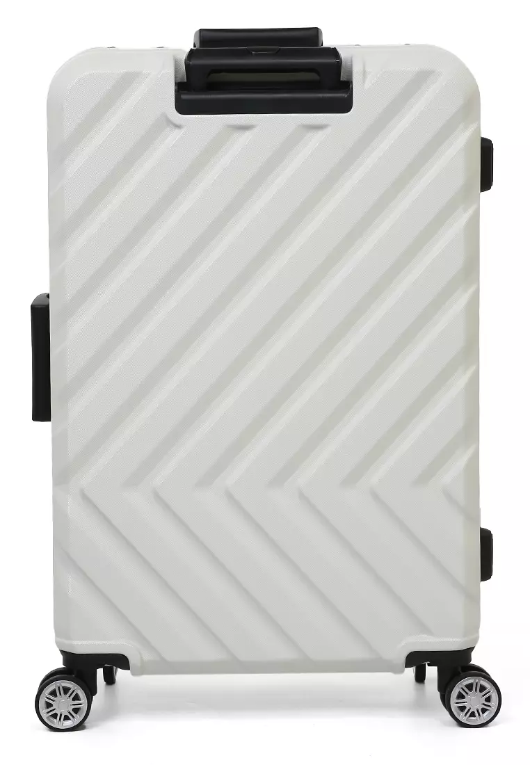 Pervaiz Koper Alumunium Frame Unisex Size 26 Inch TSA Lock System Suitcase Material Polycarbonate ORIGINAL - White