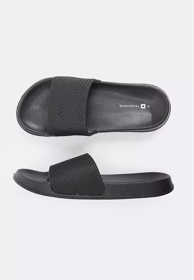 Buy Penshoppe Men's All Rubber Patterned Slides 2025 Online