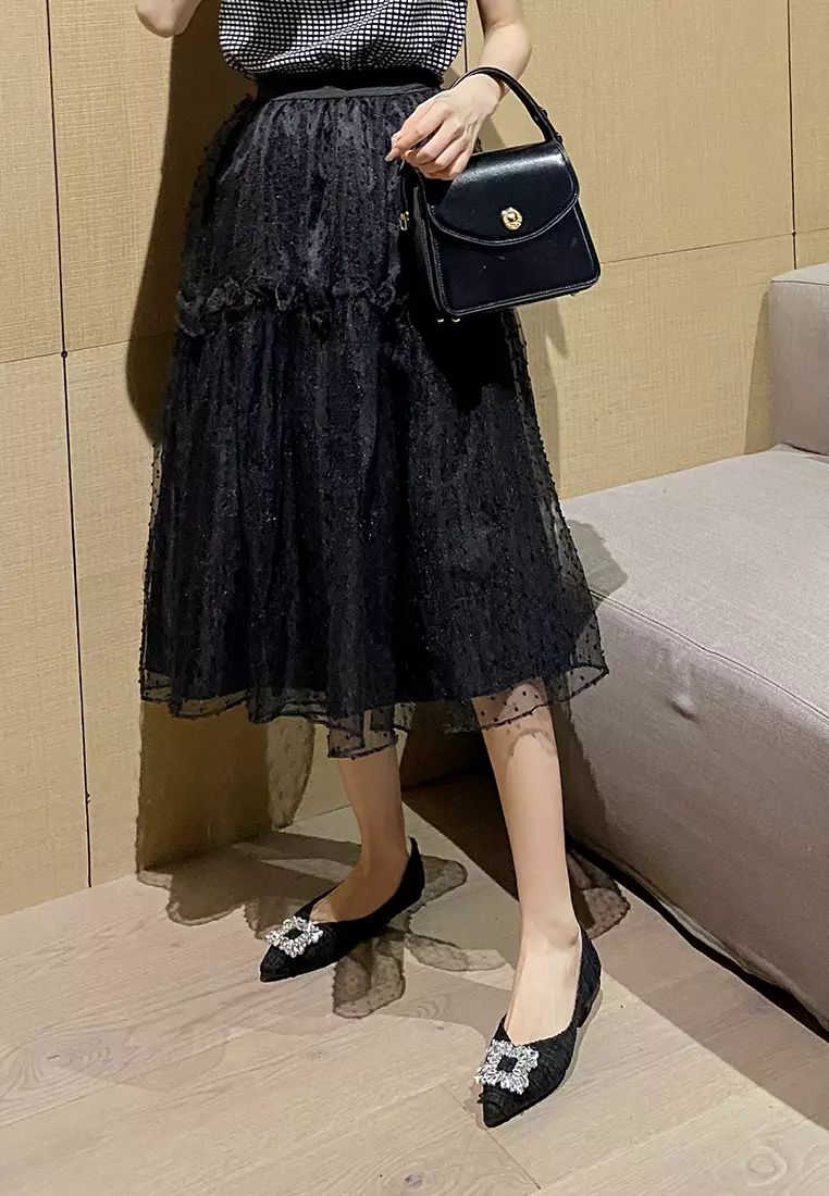 Rhinestone Buckle Pointed Flat Shoes WW373-19