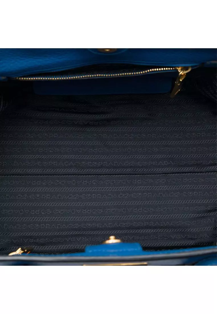 Pre-Loved Prada Vitello Daino Front Pocket Open Convertible Tote