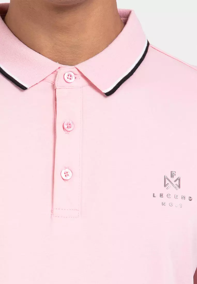 Forest Premium Weight Cotton Polo Tee 220gsm Interlock Knitted Polo T Shirt | 23761-54Pink