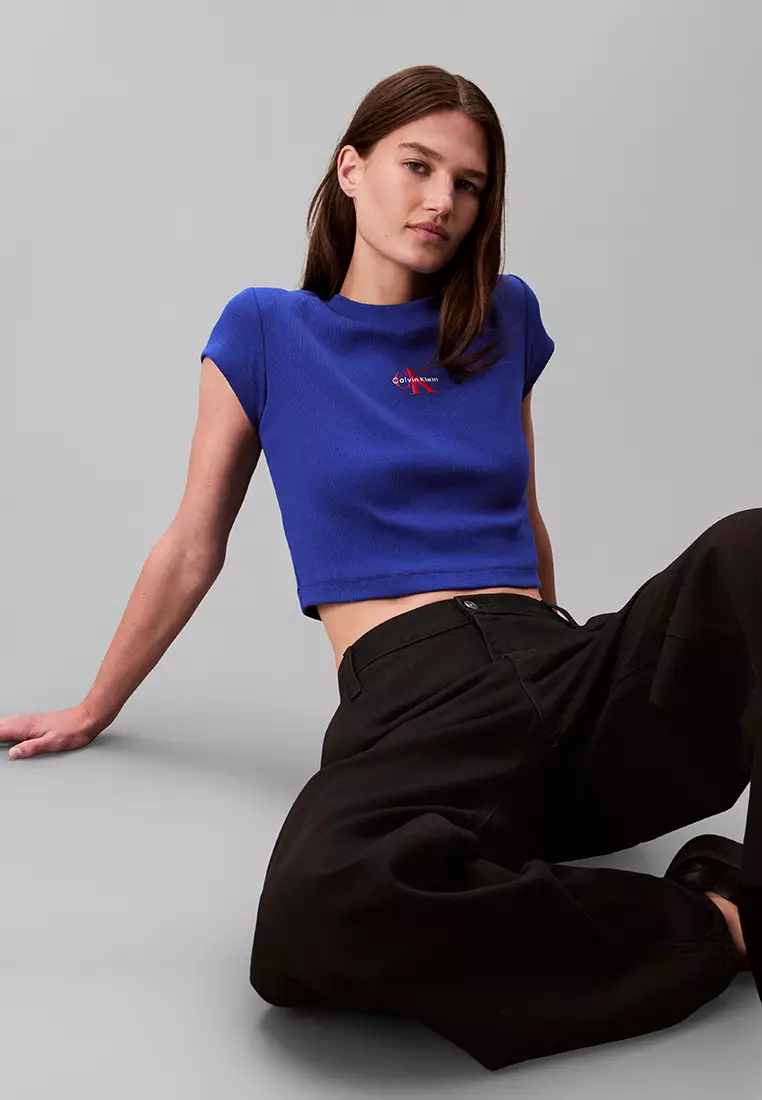 印花短版T恤 - Calvin Klein Jeans