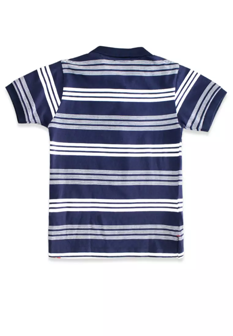 Polo Shirt/ Kaos Polo Anak Laki/ Rodeo JUnior Navy and White Polo Stripe