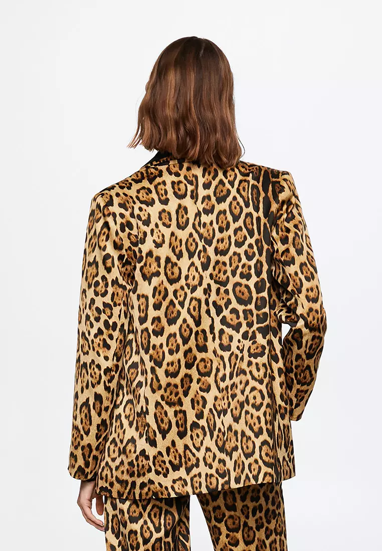 mango leopard blazer