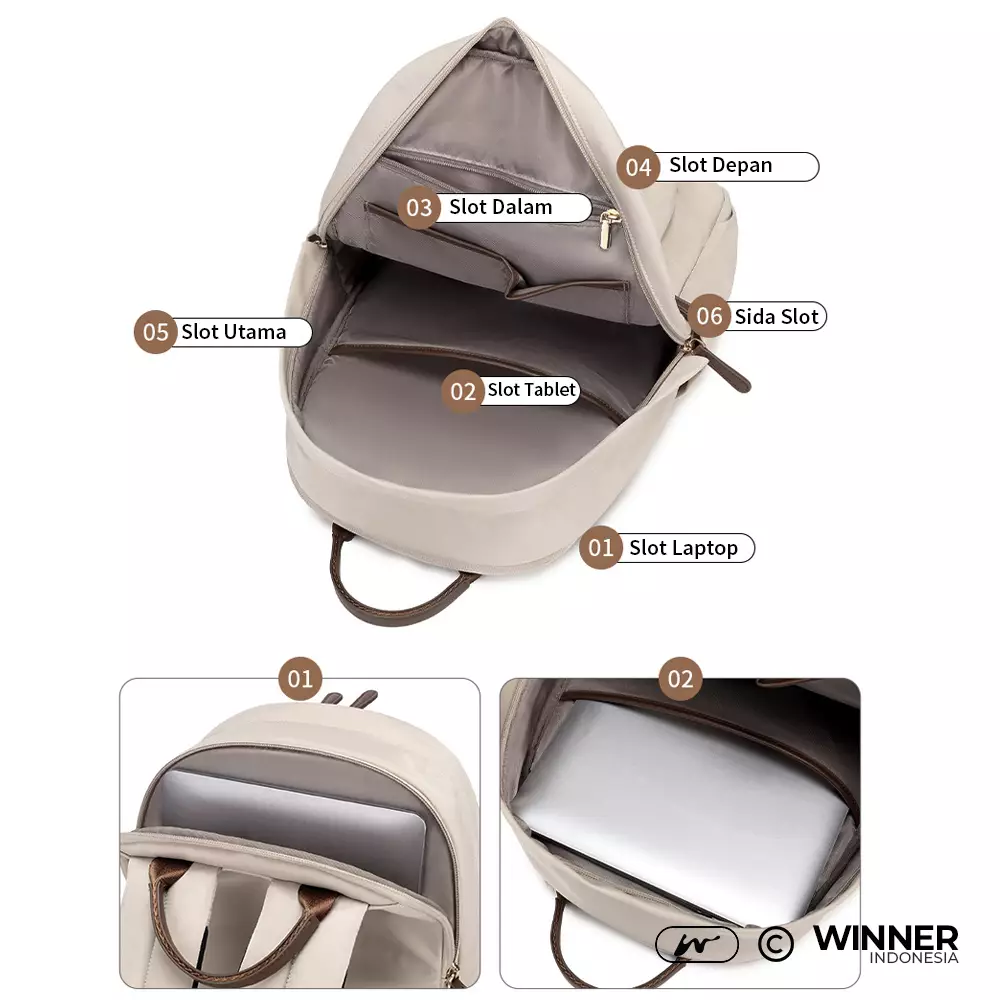 Tas Ransel Laptop 15,6 inch Oxford Anti-Air Backpack Korean Style (T14-028-6528) Warna Hitam 15,6 inch