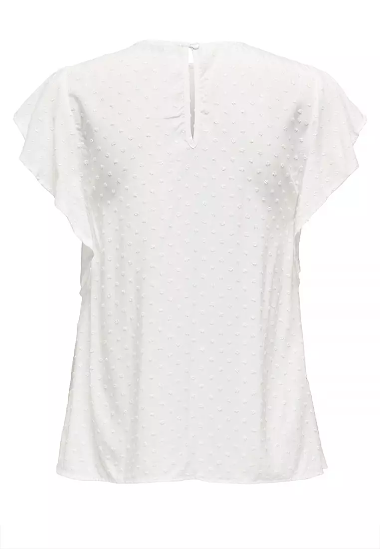 Short Sleeve Frill Woven Top