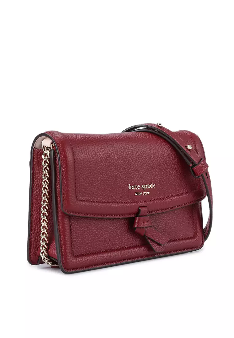 NWT Kate Spade Knott Flap Crossbody Autumnal Red Pebble Leather