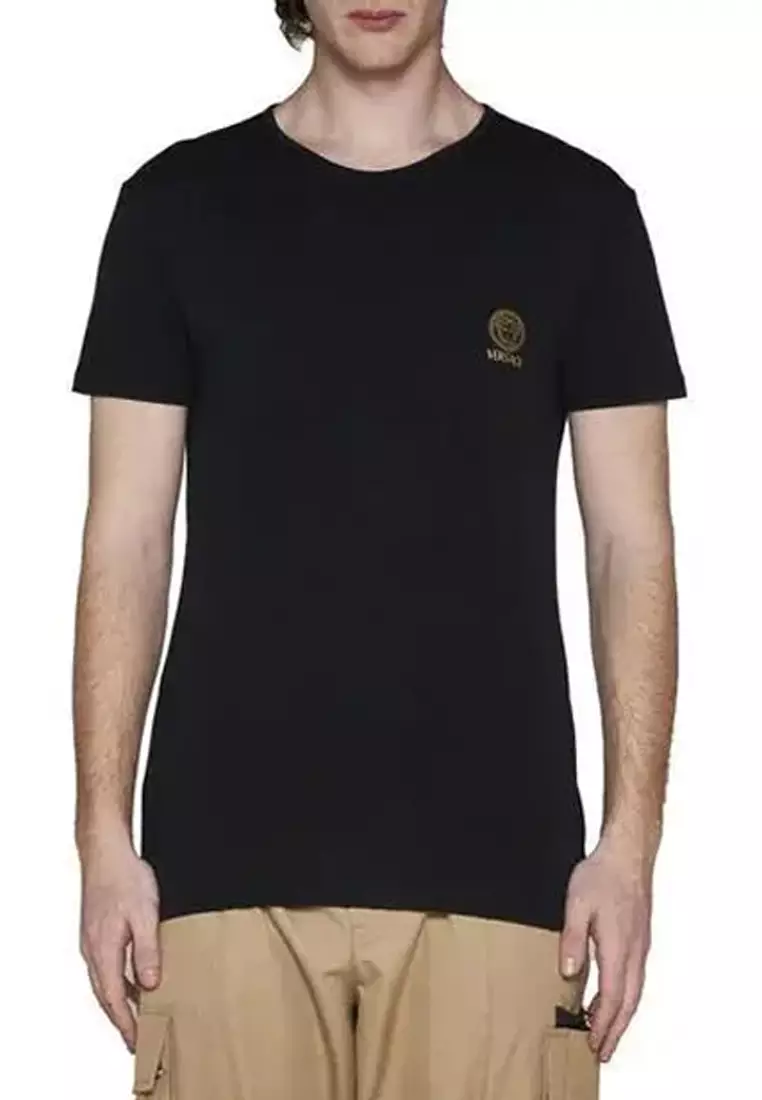 VERSACE COLLECTION T-SHIRT - BLACK & GOLD - COTTON