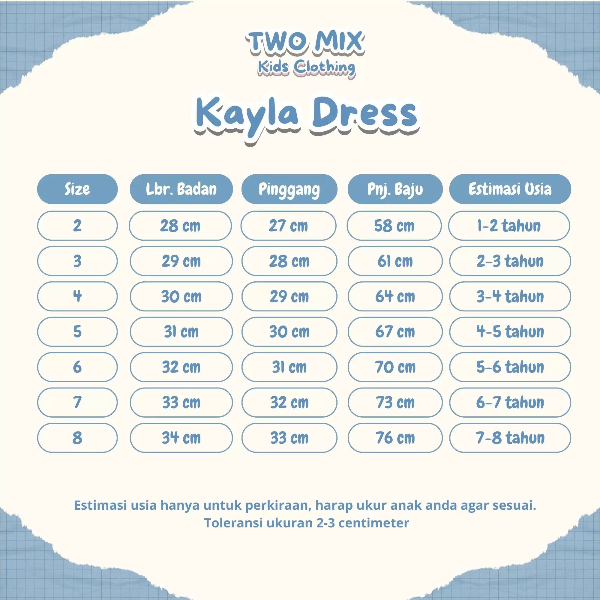 Two Mix - Baju Dress Anak Perempuan Lebaran 2025 1-12 Tahun 4432 Latte