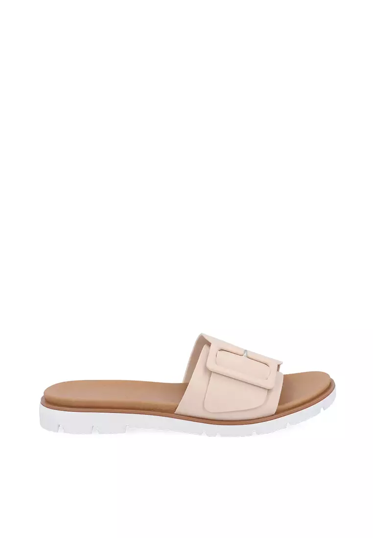 Discount on Carlo Rino  shoes - SKU: Medium Beige CR Oversized Buckled Sandals