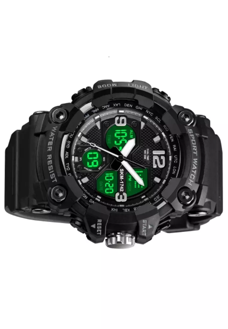 Jam Tangan Digital Pria Waterproof Many Function Strap Tali Material PU Silicone BY33 ORIGINAL
