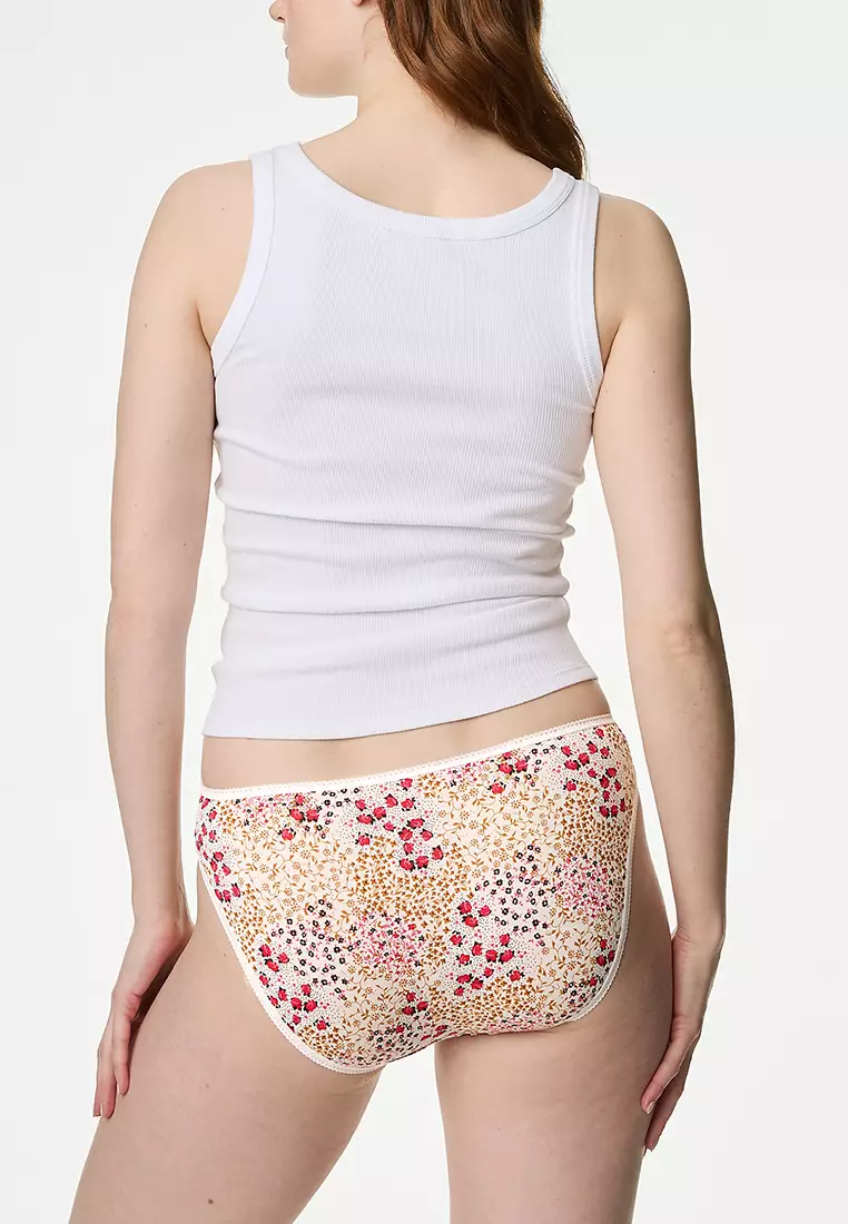 5pk Cotton Lycra™ High Leg Knickers