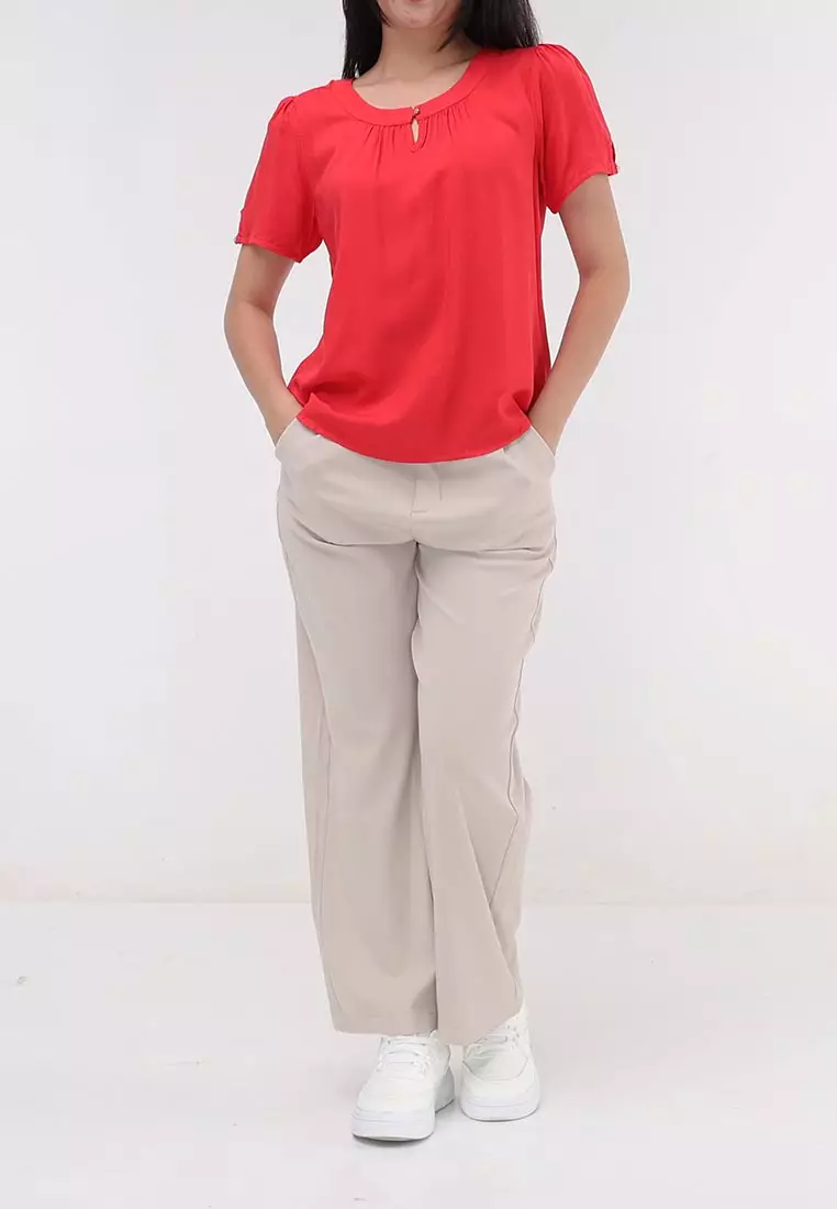 Short Sleeves Roundneck Blouse