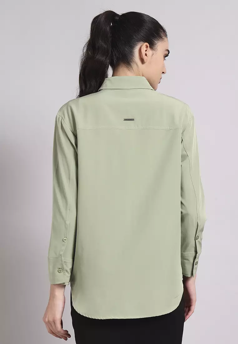 Women's SyncEase Oversized Green Shirt