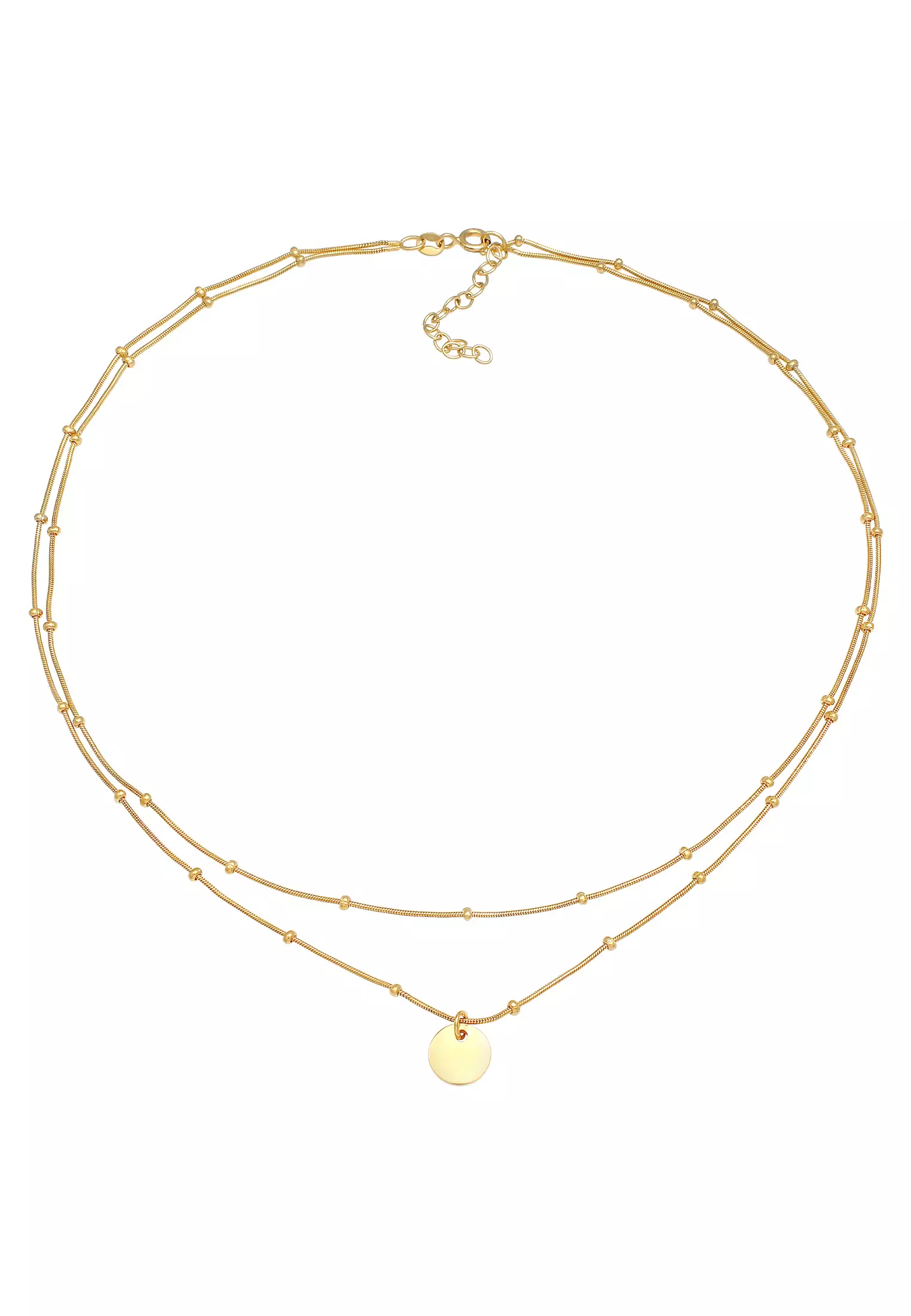 Necklace Choker Ball Layer Platelet Pendant Basic Gold Plated