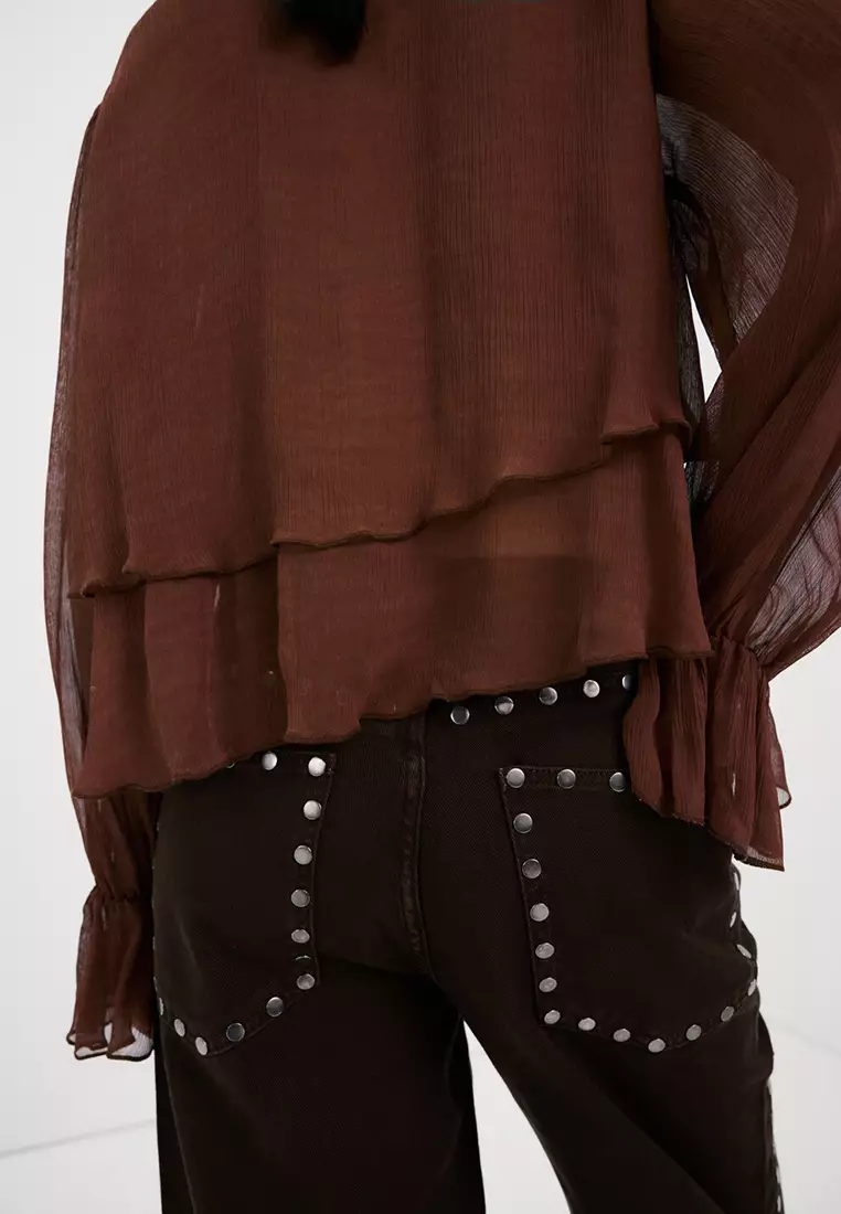 Wide Leg Studded Jeans