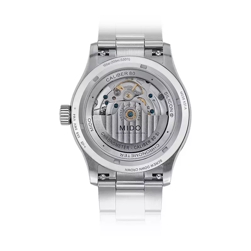 Jam Tangan Pria MIDO Multifort M M038.431.11.097.00 Automatic Chronometer Green Dial Stainless Steel Strap