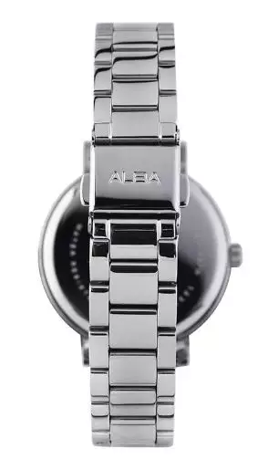 Jam Tangan Wanita Alba Fashion AG8P01 AG8P01X1 Strap Stainless Steel Silver Color Women Black Dial Original Garansi Resmi