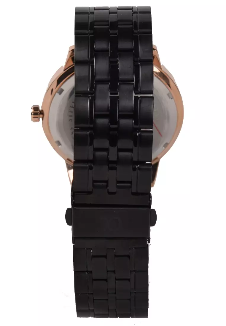 Alfa - Jam Tangan Pria - Rosegold - Black Stainless Steel Bracelet - 88165M-A