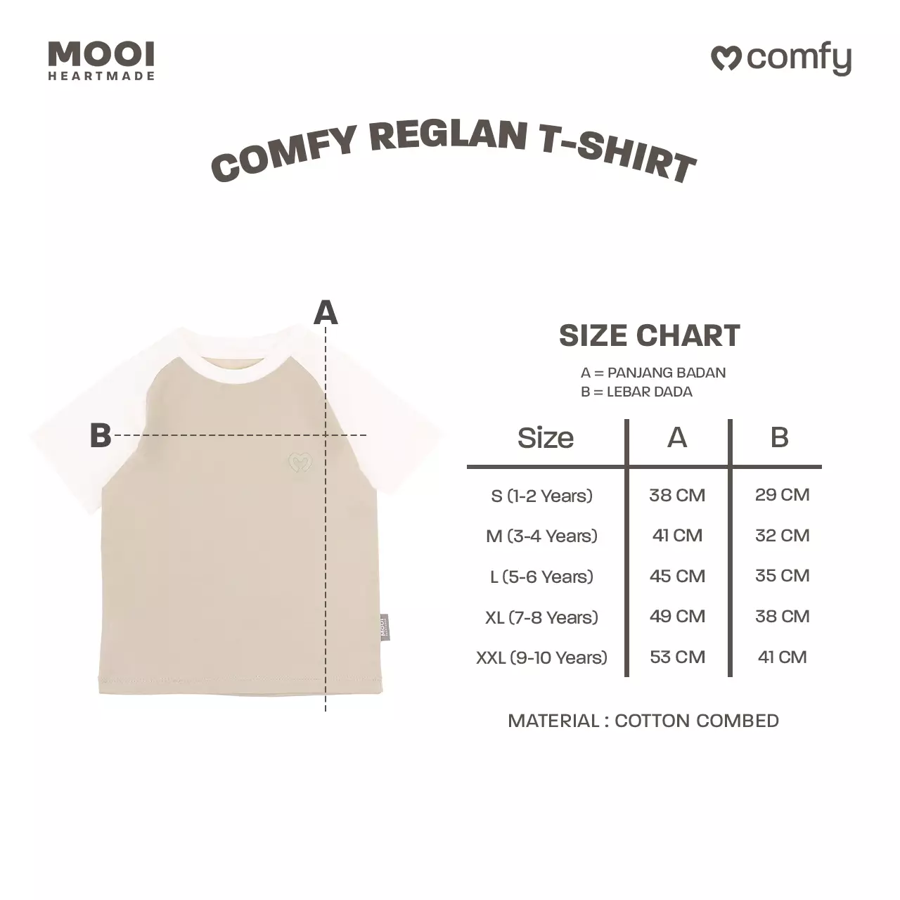 Mooi Kaos Anak Laki-Laki Comfy Reglan T-Shirt - Light Grey