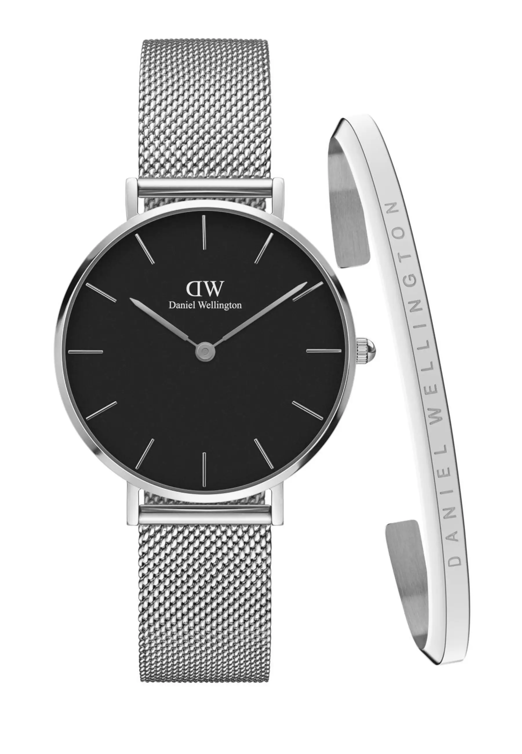 Daniel wellington black 2025 and silver watch