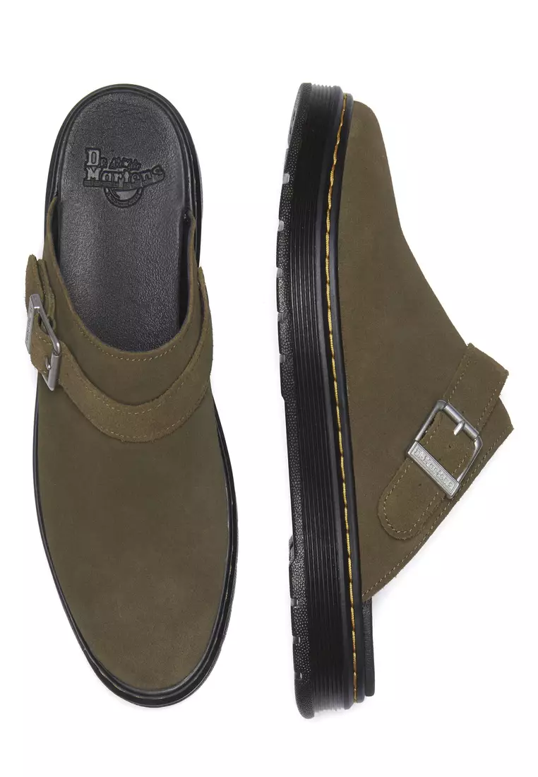 Brookline Suede Mules Olive Brown Sandals Women