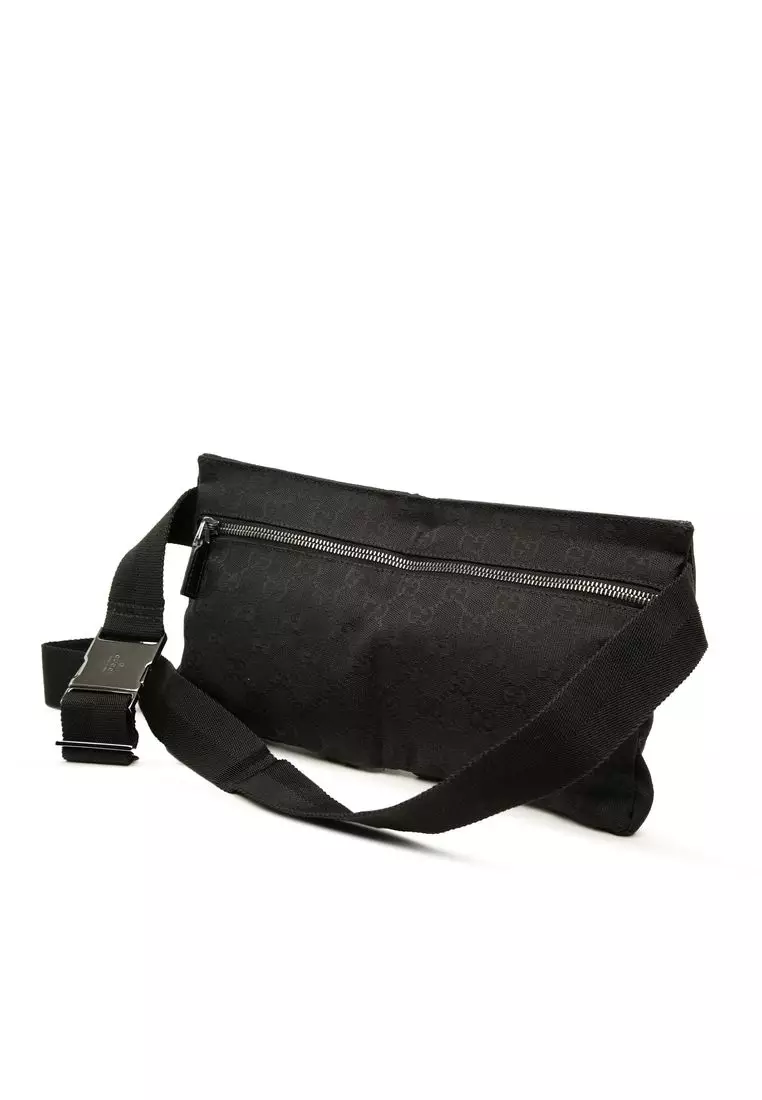 Pre-Loved Gucci Gg Canvas Double Pocket Belt Bag
