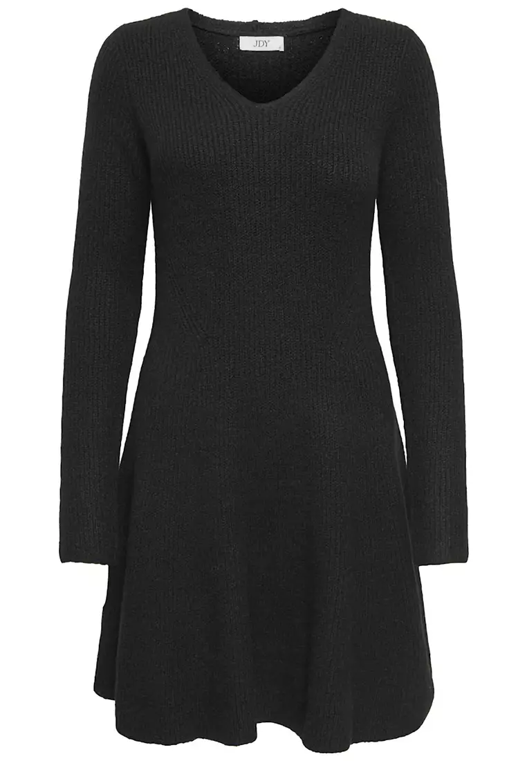 Long Sleeve V-Neck Skater Dress