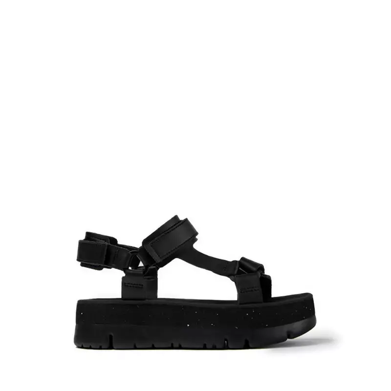 Camper Oruga Sandalo Uomo K100470 – Nero, In Pelle E Poliestere Riciclato, Suola EVA, Design Sportivo E Sostenibile