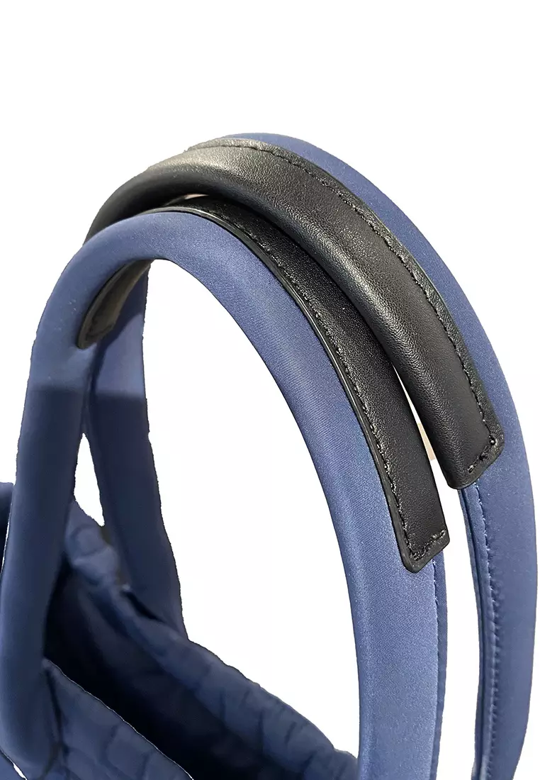 Large Quilted Logo Nylon Tote Azure Blue 4S4HTT008H02