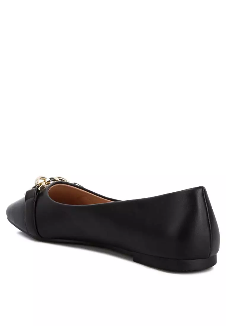 Black Embellished Flat Ballets