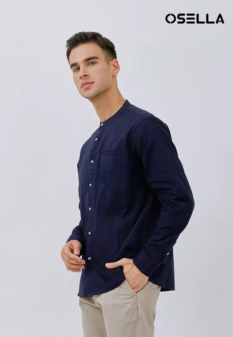 Jual Osella Osella Regular Fit Shirt In Navy Original Zalora