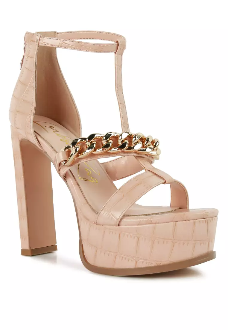 Peach platform heels sale