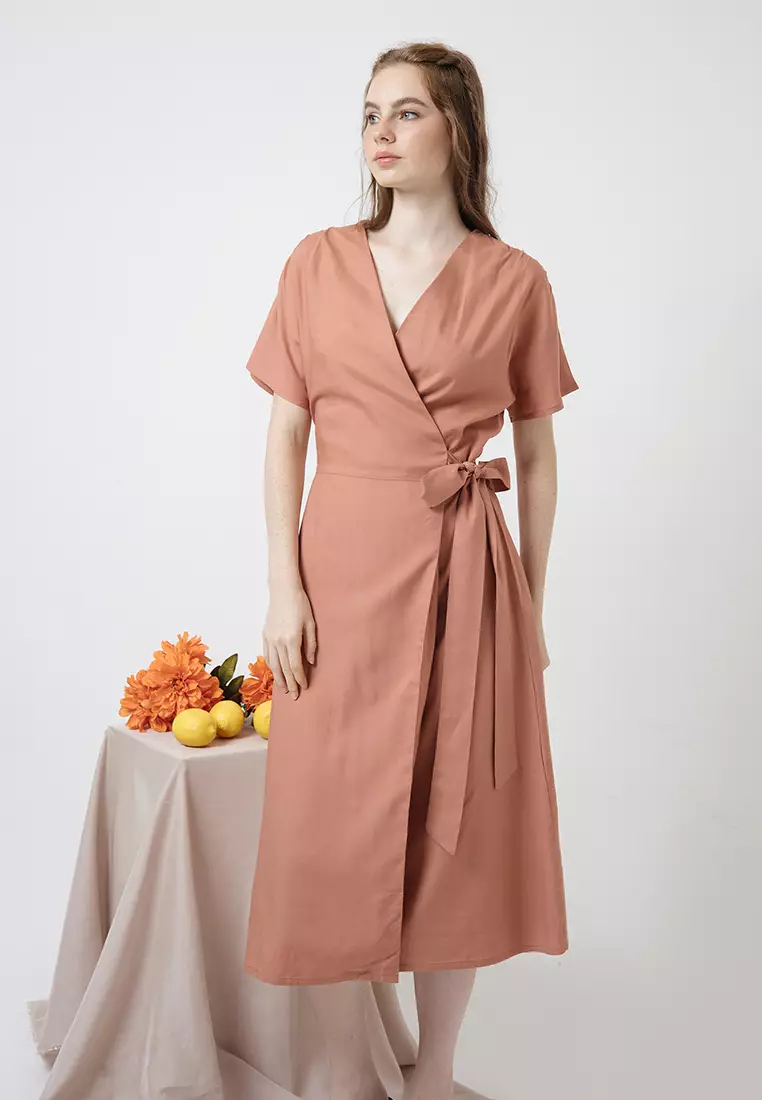 Zelda Kimono Dress in Terracotta