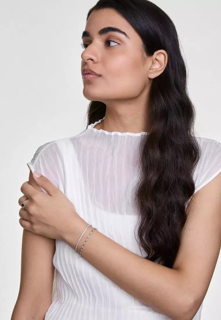 Classic Tennis Bracelet Honey Combo Silver - Unisex Bracelet for women and men stainless steel Bracelet DW Official Authentic Original gelang tangan perempuan lelaki DW