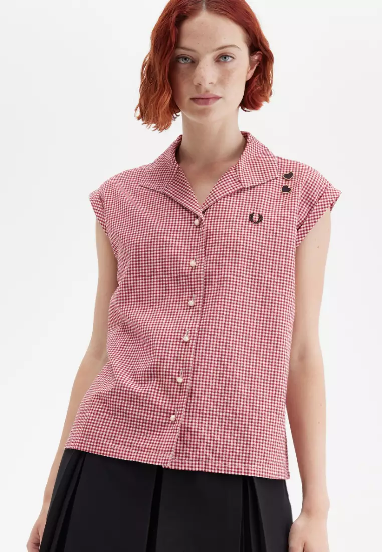 Fred Perry Amy Winehouse Foundation SG9103 Open Collar Gingham Shirt