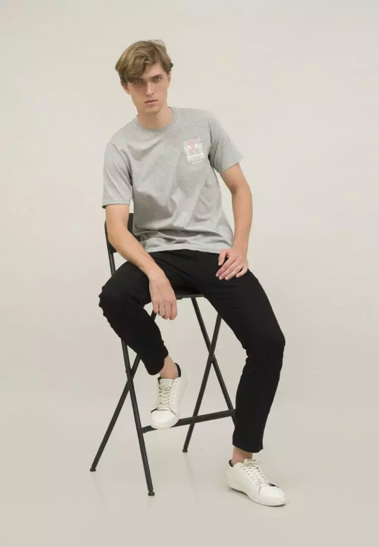 kaos pria abu muda pendek RHODE ISLAND t shirt big size houseofcuff