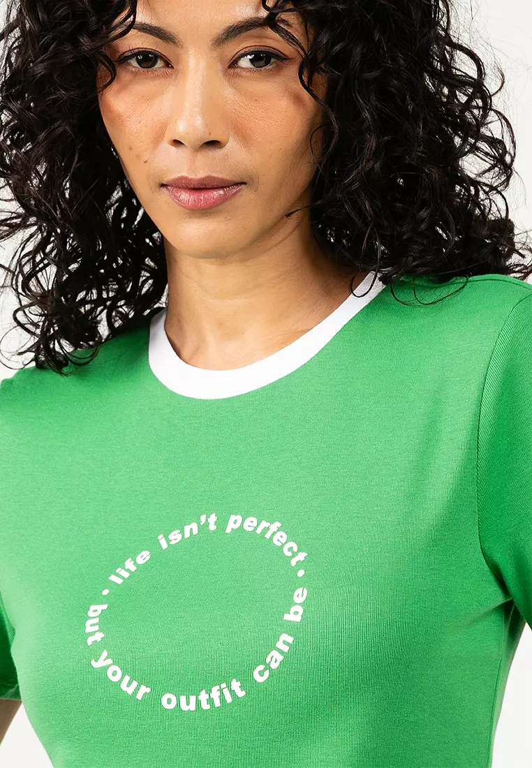 Short Sleeve Short Print Top