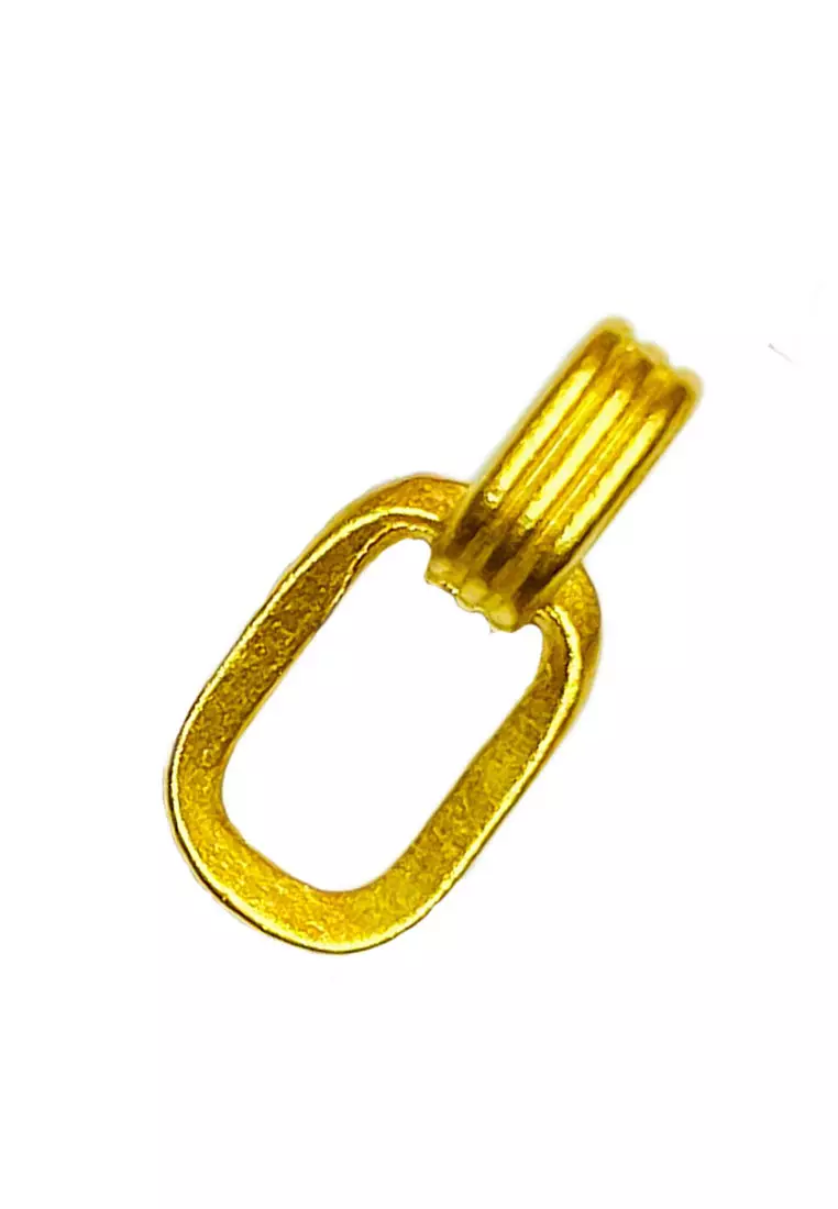 [SPECIAL] LITZ 999 (24K) Gold Double Hook Pendant 双扣吊坠 EP0291 (0.09g+/-)