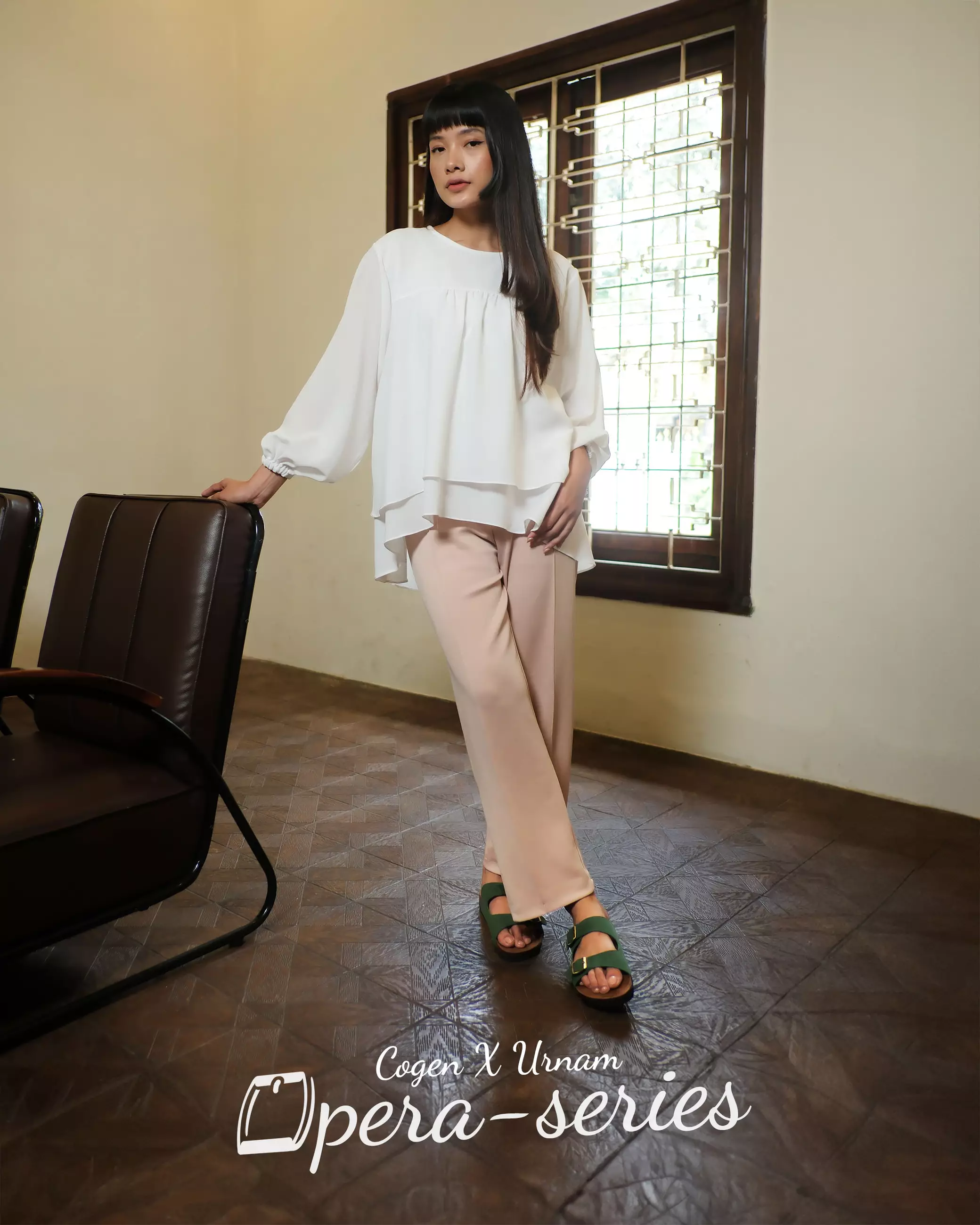 Urnam Sandal Slop Wanita Flat Kasual Nyaman - Green