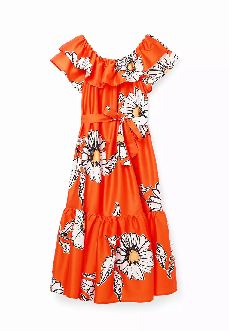 Desigual Woman Daisy ruffle midi dress.