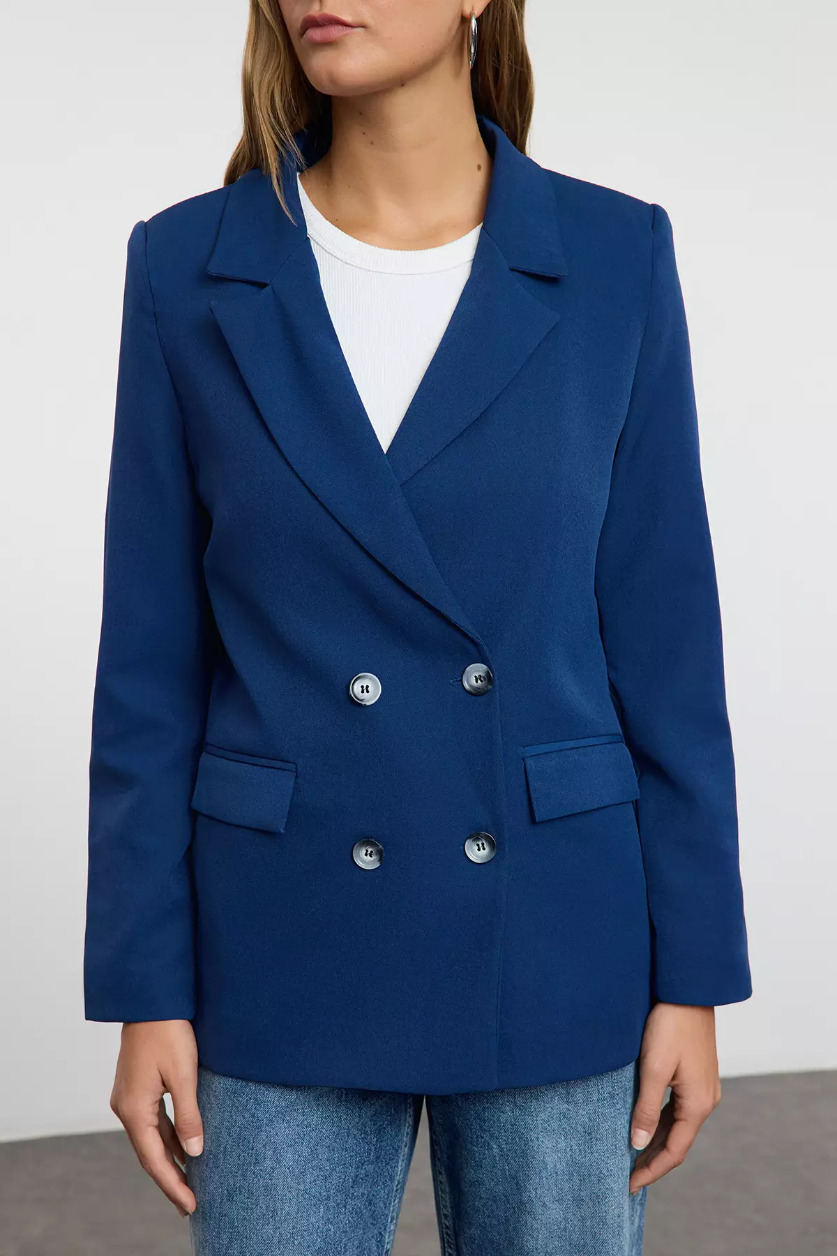 Button Detailed Blazer Jacket