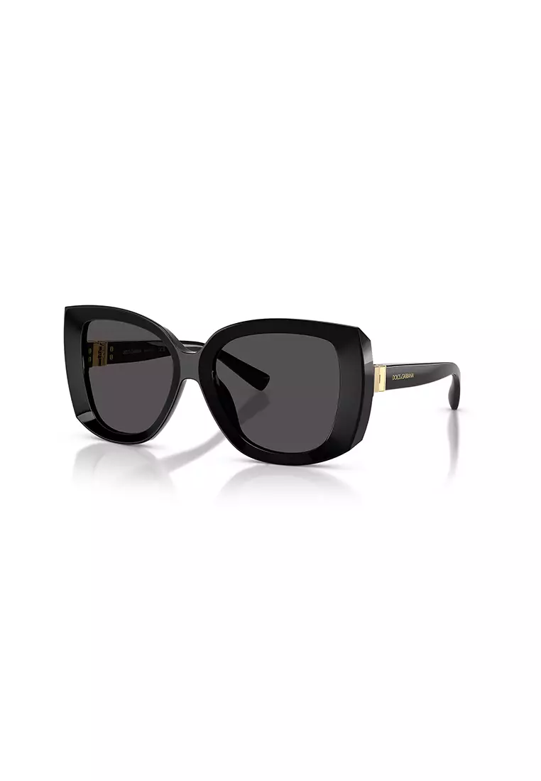 Women's Square Frame Black Acetate Sunglasses - DG4495