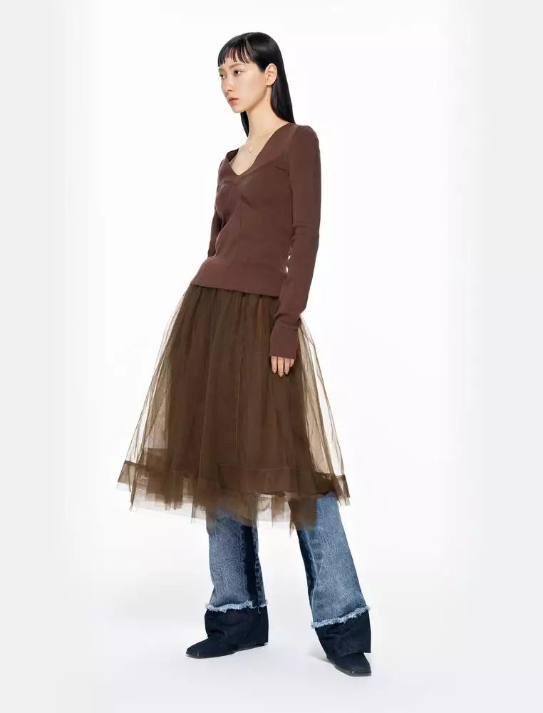 Midi waist skirt