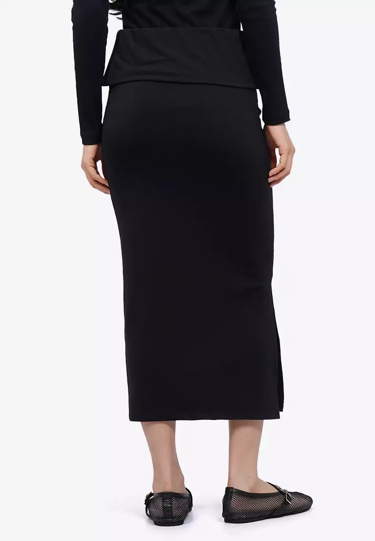 Fold Over Midi Skirt